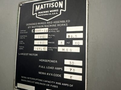 Mattison 30″ x 72″ Horizontal Spindle Reciprocating Surface Grinder-9